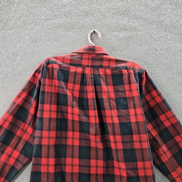 Ralph Lauren Men Button Up Shirt L Red Embroidered Buffalo Plaid Flannel - Picture 6 of 7